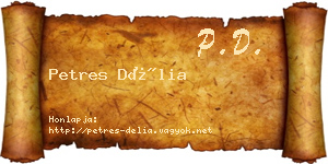 Petres Délia névjegykártya