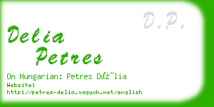 delia petres business card